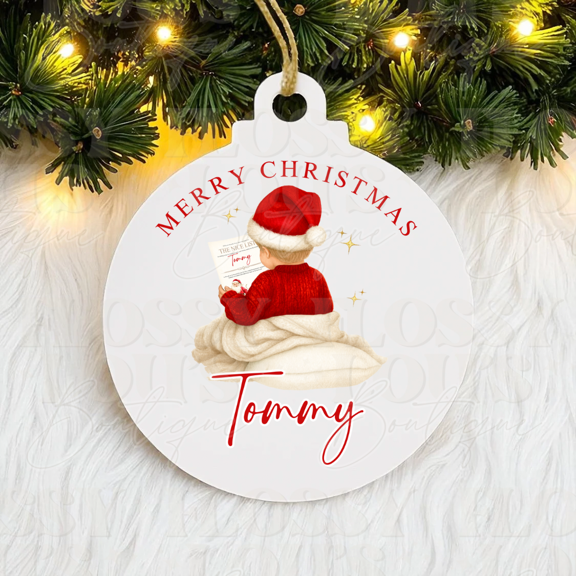White Bauble- Merry Christmas