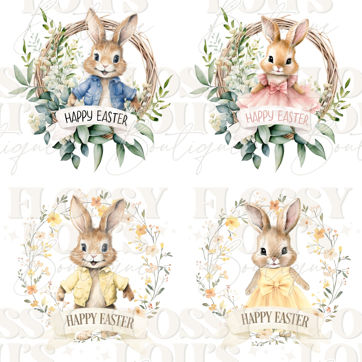 Easter Bag - Bunny Wreath