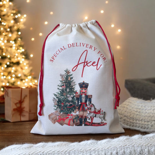 Large Christmas Sack- Nutcracker Design