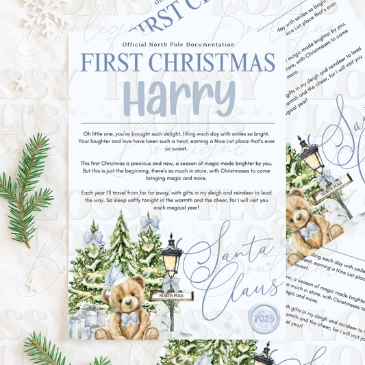 First Christmas Certificate- Blue