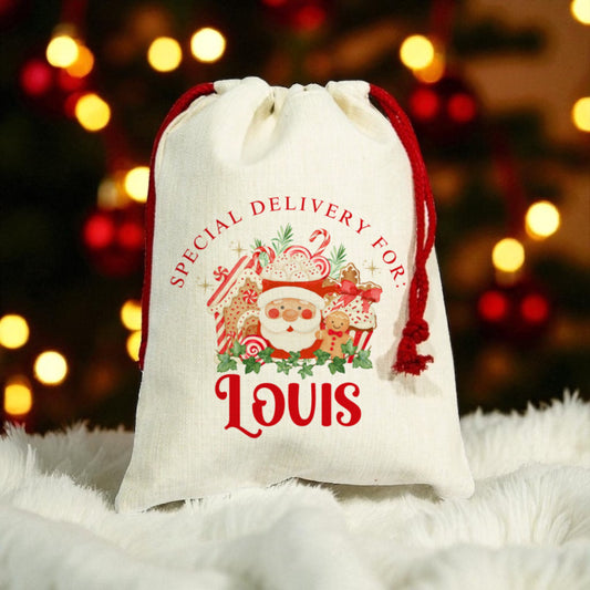 Mini Christmas Sack- Santa Bakery Design