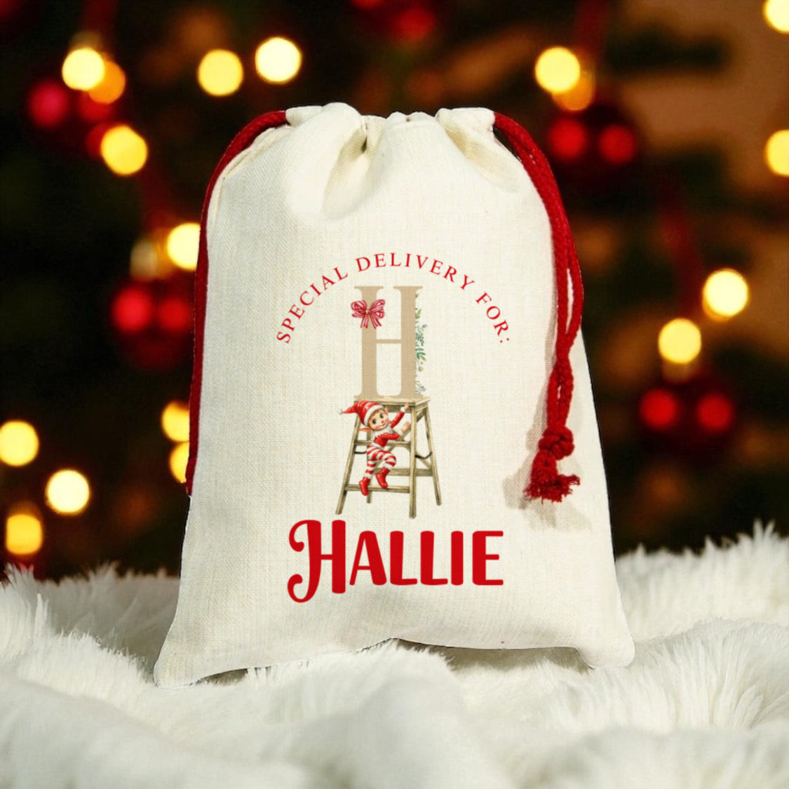 Mini Christmas Sack- A-Z Elf Design