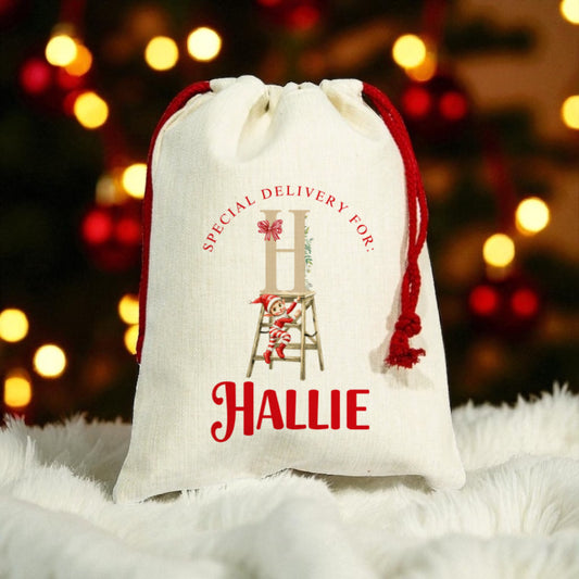 Mini Christmas Sack- A-Z Elf Design