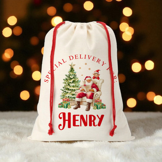 Large Christmas Sack- Santa Story Telling Design