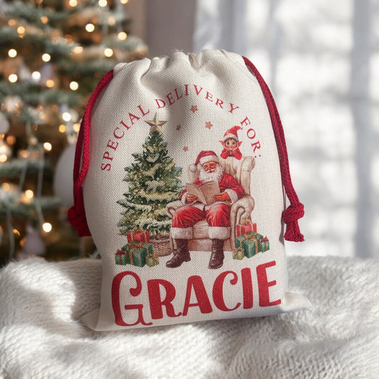 Mini Christmas Sack- Santa Story Telling Design