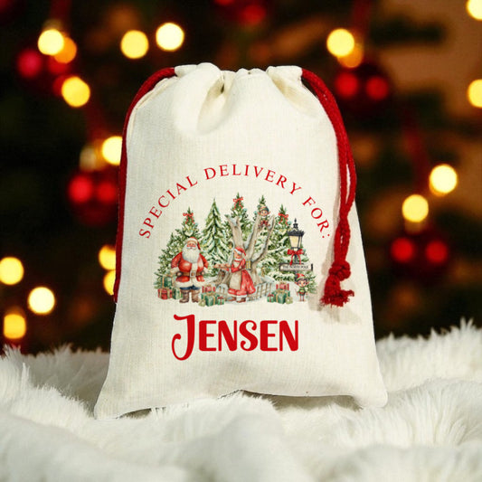 Mini Christmas Sack- Winter Wonderland Design
