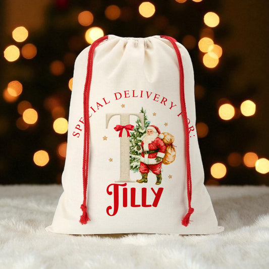 Large Christmas Sack- A-Z Santa Design