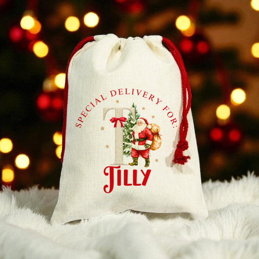 Mini Christmas Sack- A-Z Santa Design