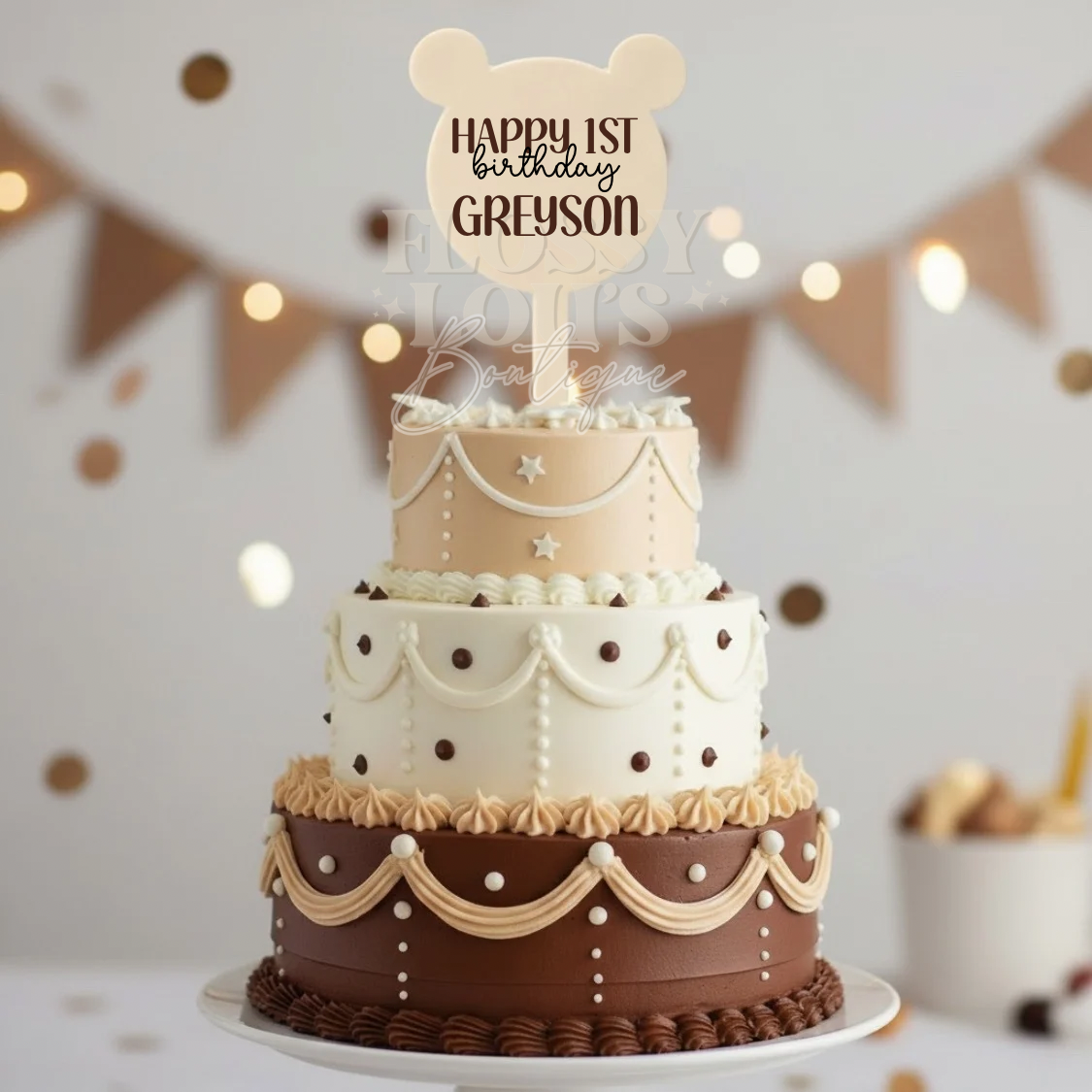 Birthday Cake Topper - Bear